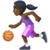 ⛹🏿‍♀️ woman bouncing ball: dark skin tone display on Facebook